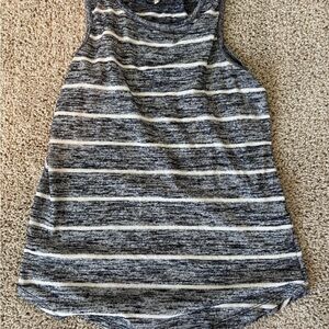 Striped Sleeveless Top - Black and White